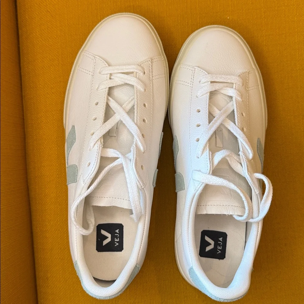 NEW $175 VEJA Campo Chromefree Matcha Leather Sneakers - Picture 8 of 13